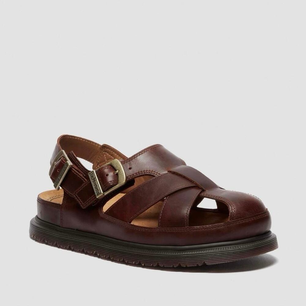 Dr. Martens Brown Leather Fisherman Sandals